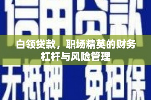 圣安多尼堂区白领贷款，职场精英的财务杠杆与风险管理