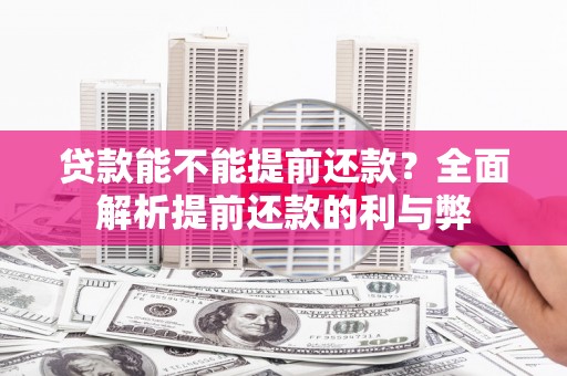 桃城贷款能不能提前还款？全面解析提前还款的利与弊
