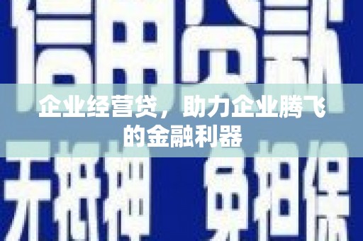 荔浦企业经营贷，助力企业腾飞的金融利器