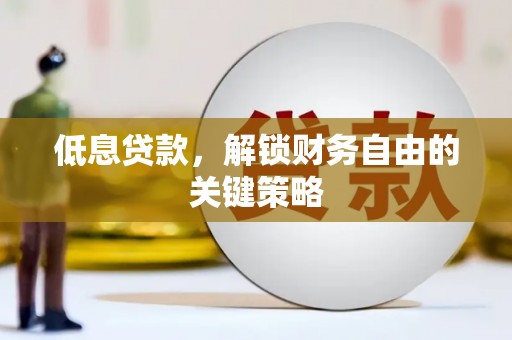 东昌低息贷款，解锁财务自由的关键策略