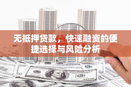 新都无抵押贷款，快速融资的便捷选择与风险分析