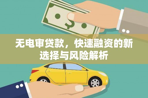 江海无电审贷款，快速融资的新选择与风险解析