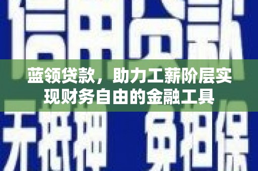 武川蓝领贷款，助力工薪阶层实现财务自由的金融工具